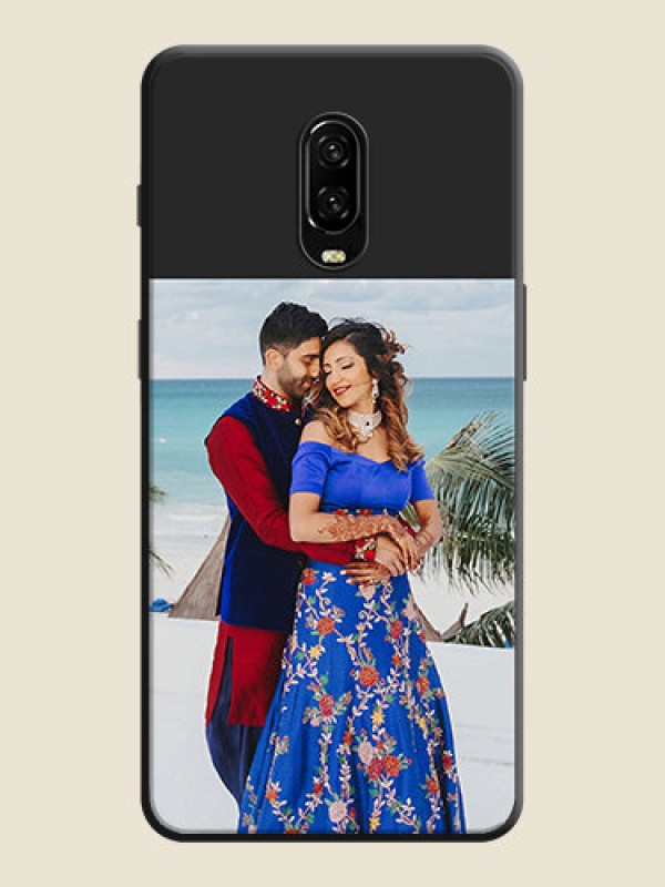 Custom Image Upload With Space Black Color On Custom Soft Matte Mobile Back Cover - OnePlus 6T