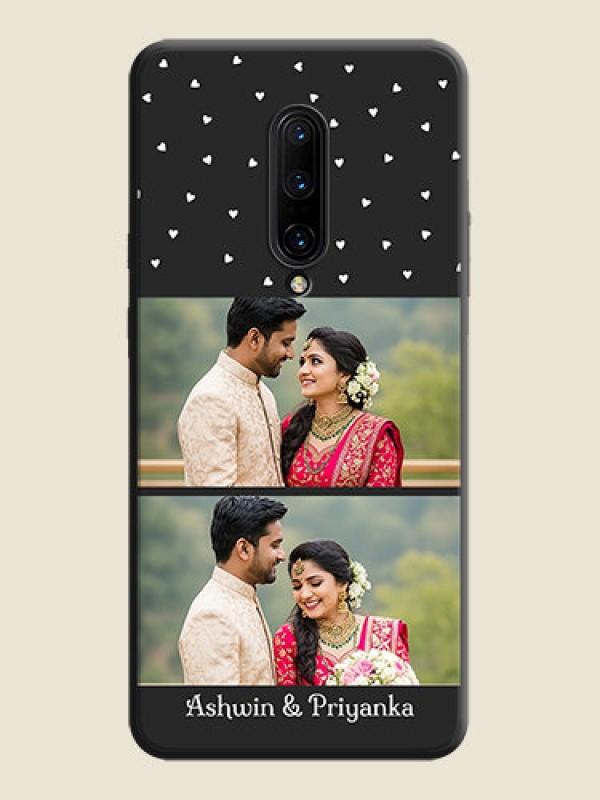 Custom Miniature Love Symbols with Name on Space Black Custom Soft Matte Back Cover - OnePlus 7 Pro