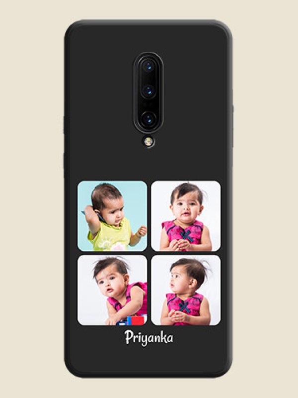Custom Floral Art with 6 Image Holder - Photo on Space Black Soft Matte Mobile Case - OnePlus 7 Pro