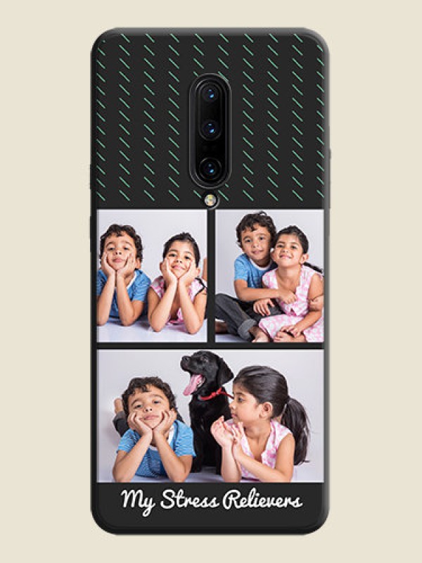Custom Cross Dotted Pattern with 2 Image Holder  on Personalised Space Black Soft Matte Cases - OnePlus 7 Pro