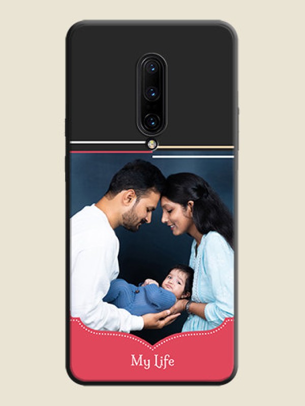Custom Classic Plain Design with Name - Photo on Space Black Soft Matte Phone Cover - OnePlus 7 Pro