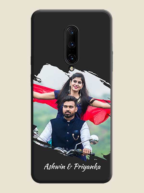 Custom Grunge Brush Strokes - Photo on Space Black Soft Matte Back Cover - OnePlus 7 Pro