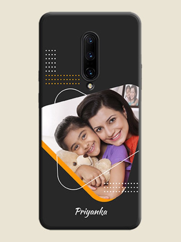 Custom Yellow Triangle - Photo on Space Black Soft Matte Phone Cover - OnePlus 7 Pro