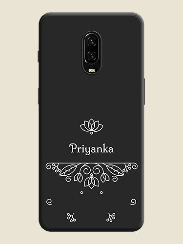 Custom Lotus Garden Custom Text On Space Black Personalized Soft Matte Phone Covers -Oneplus 7