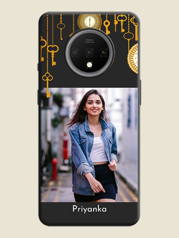 Custom Decorative Design with Text on Space Black Custom Soft Matte Back Cover - OnePlus 7T