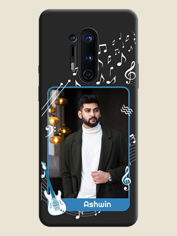 Custom Musical Theme Design with Text - Photo on Space Black Soft Matte Mobile Case - OnePlus 8 Pro