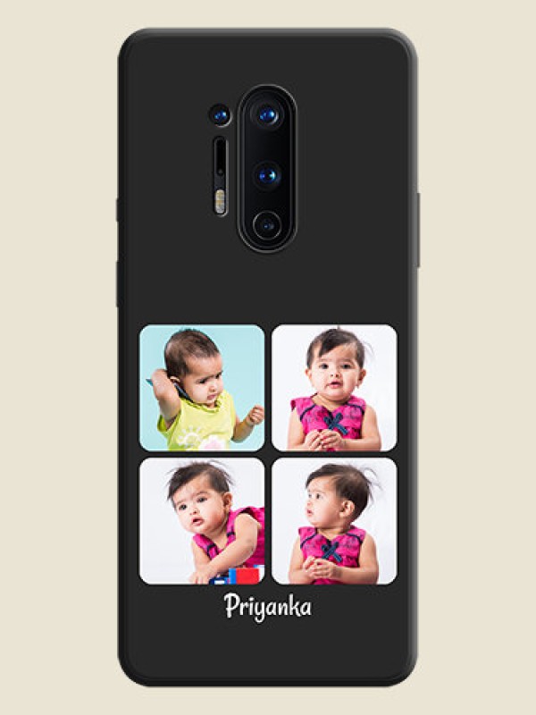 Custom Floral Art with 6 Image Holder - Photo on Space Black Soft Matte Mobile Case - OnePlus 8 Pro
