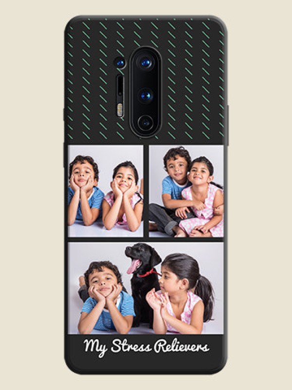Custom Cross Dotted Pattern with 2 Image Holder  on Personalised Space Black Soft Matte Cases - OnePlus 8 Pro
