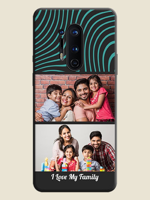 Custom Wave Pattern with 2 Image Holder on Space Black Personalized Soft Matte Phone Covers - OnePlus 8 Pro
