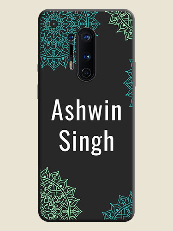 Custom Your Name with Floral Design on Space Black Custom Soft Matte Back Cover - OnePlus 8 Pro