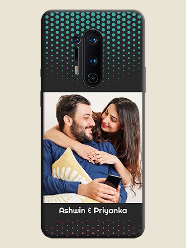 Custom Faded Dots with Grunge Photo Frame and Text on Space Black Custom Soft Matte Phone Cases - OnePlus 8 Pro