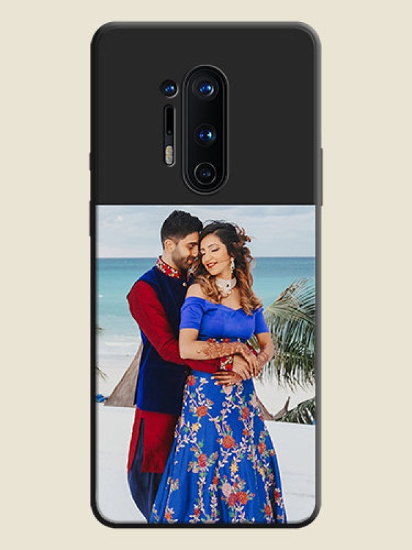 Custom Image Upload With Space Black Color On Custom Soft Matte Mobile Back Cover - OnePlus 8 Pro