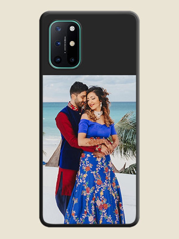 Custom Image Upload With Space Black Color On Custom Soft Matte Mobile Back Cover - OnePlus 8T