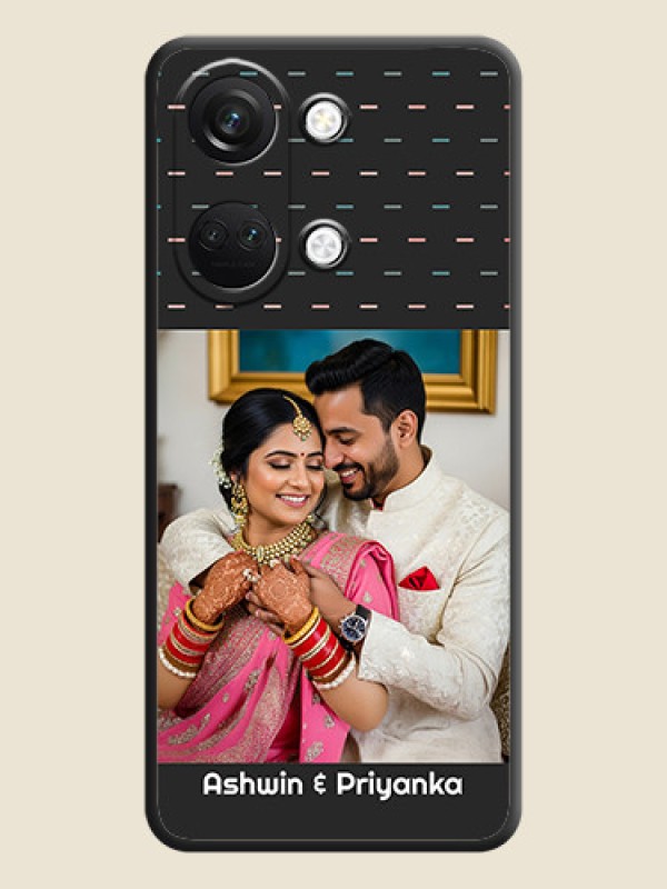 Custom Line Pattern Design with Text on Space Black Custom Soft Matte Phone Back Cover - OnePlus Nord 3 5G
