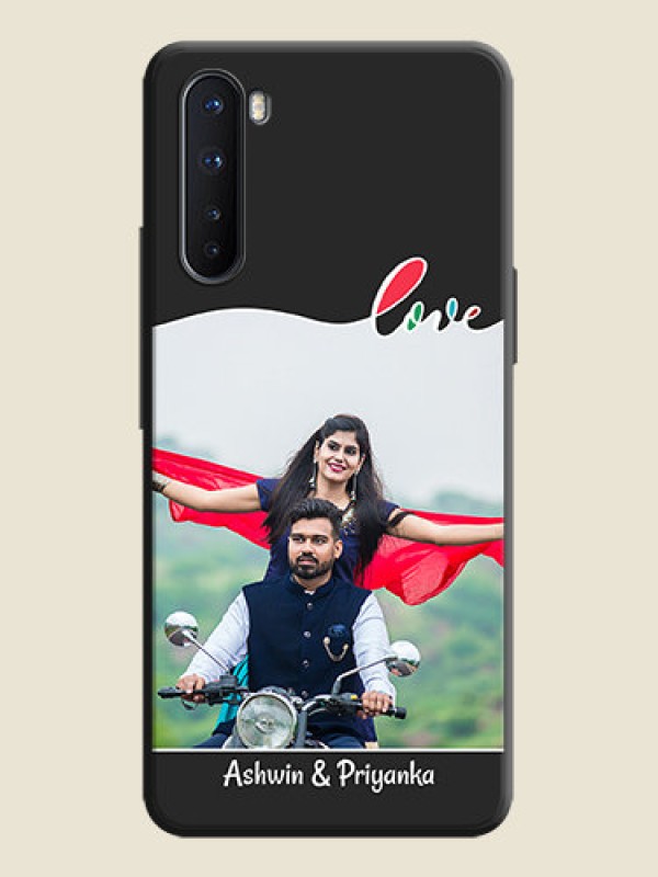 Custom Fall in Love Pattern with Picture - Photo on Space Black Soft Matte Mobile Case - OnePlus Nord 5G