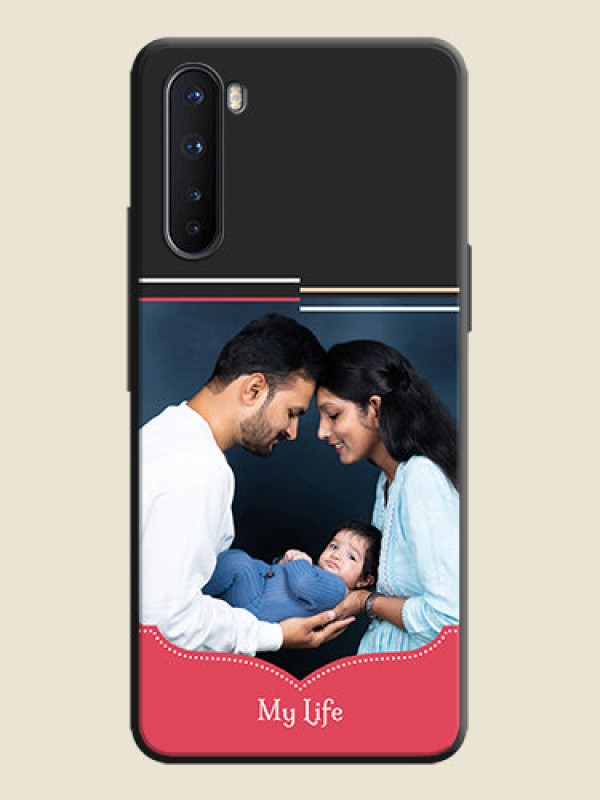 Custom Classic Plain Design with Name - Photo on Space Black Soft Matte Phone Cover - OnePlus Nord 5G
