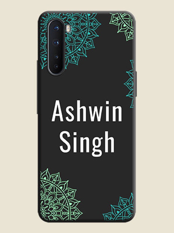 Custom Your Name with Floral Design on Space Black Custom Soft Matte Back Cover - OnePlus Nord 5G