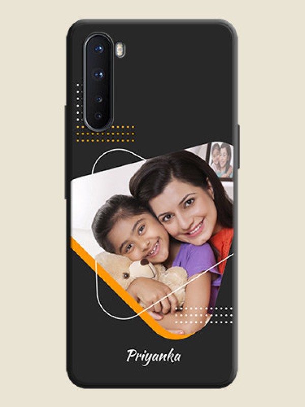 Custom Yellow Triangle - Photo on Space Black Soft Matte Phone Cover - OnePlus Nord 5G