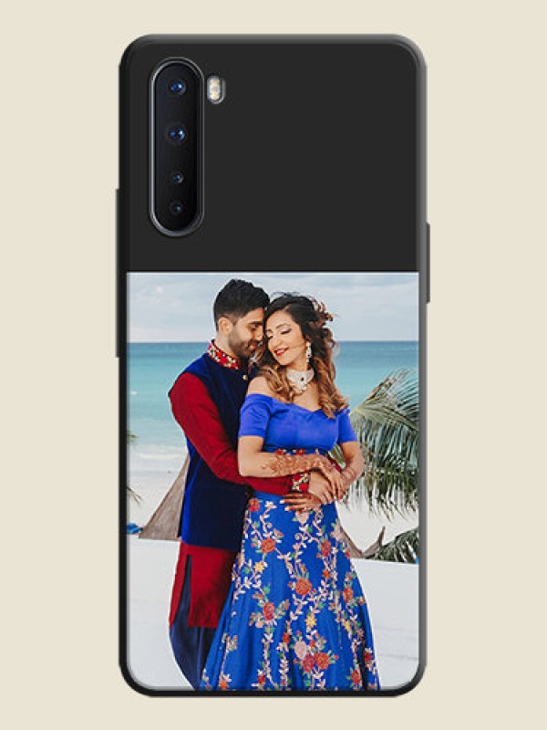 Custom Image Upload With Space Black Color On Custom Soft Matte Mobile Back Cover - OnePlus Nord 5G