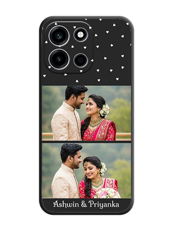 Custom Miniature Love Symbols with Name On Space Black Custom Soft Matte Mobile Back Cover - OnePlus Nord 6 5G