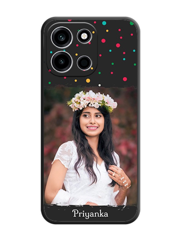 Custom Multicolor Dotted Pattern with Text On Space Black Custom Soft Matte Mobile Back Cover - OnePlus Nord 6 5G