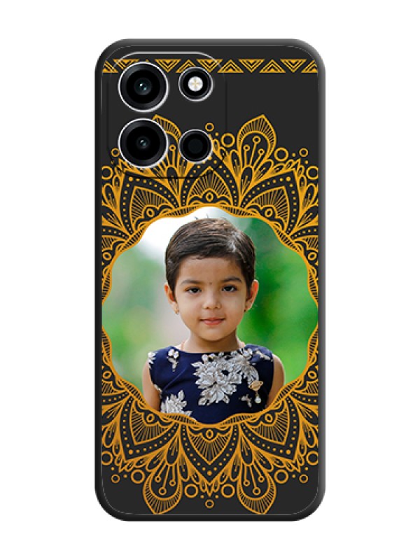 Custom Round Image with Floral Design On Space Black Custom Soft Matte Mobile Back Cover - OnePlus Nord 6 5G