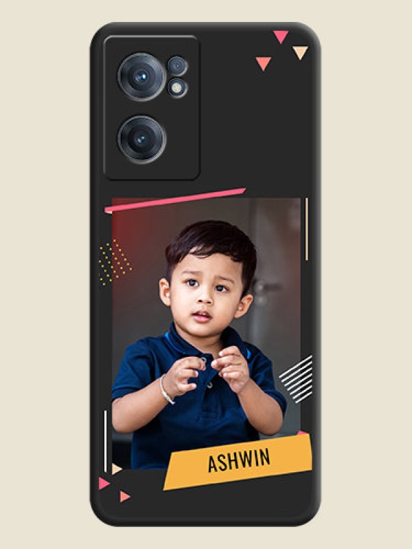 Custom Photo Frame with Triangle Small Dots on Photo on Space Black Soft Matte Back Cover - OnePlus Nord CE 2 5G