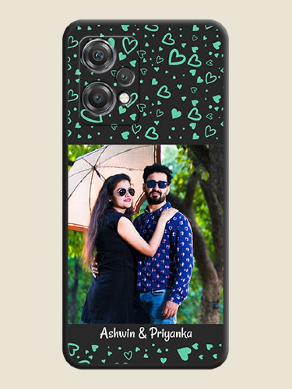 Custom Sea Green Indefinite Love Pattern on Photo on Space Black Soft Matte Mobile Cover - OnePlus Nord CE 2 Lite 5G