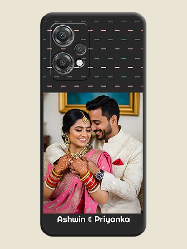 Custom Line Pattern Design with Text on Space Black Custom Soft Matte Phone Back Cover - OnePlus Nord CE 2 Lite 5G