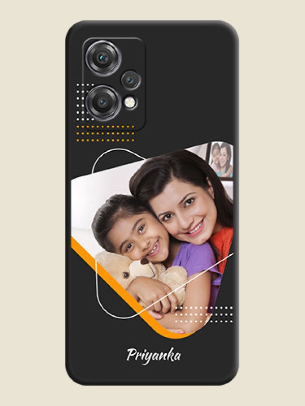 Custom Yellow Triangle on Photo on Space Black Soft Matte Phone Cover - OnePlus Nord CE 2 Lite 5G
