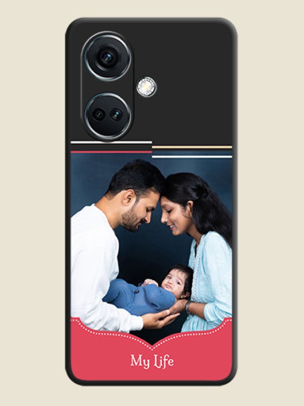 Custom Classic Plain Design with Name - Photo on Space Black Soft Matte Phone Cover - OnePlus Nord CE 3 5G