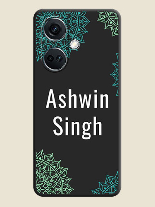 Custom Your Name with Floral Design on Space Black Custom Soft Matte Back Cover - OnePlus Nord CE 3 5G