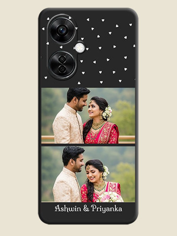 Custom Miniature Love Symbols with Name on Space Black Custom Soft Matte Back Cover - Nord CE 3 Lite 5G