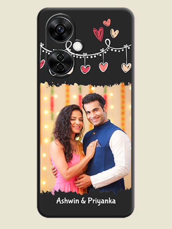 Custom Pink Love Hangings with Name on Space Black Custom Soft Matte Phone Cases - Nord CE 3 Lite 5G