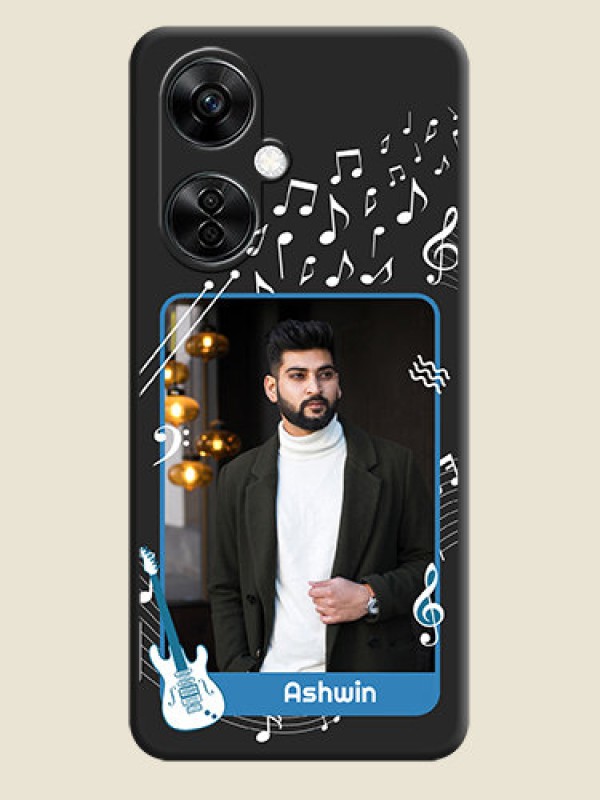 Custom Musical Theme Design with Text on Photo on Space Black Soft Matte Mobile Case - Nord CE 3 Lite 5G