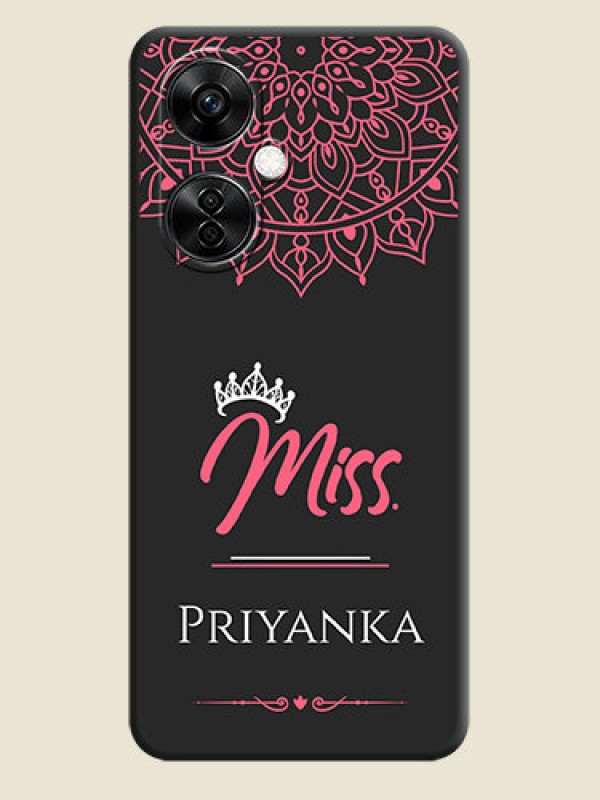 Custom Mrs Name with Floral Design on Space Black Personalized Soft Matte Phone Covers - Nord CE 3 Lite 5G