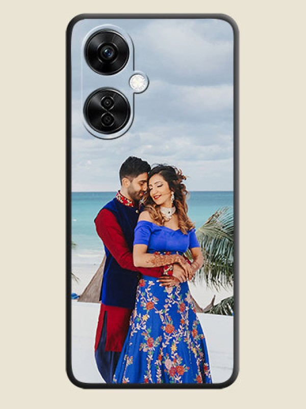 Custom Full Single Pic Upload On Space Black Personalized Soft Matte Phone Covers -Oneplus Nord Ce 3 Lite 5G