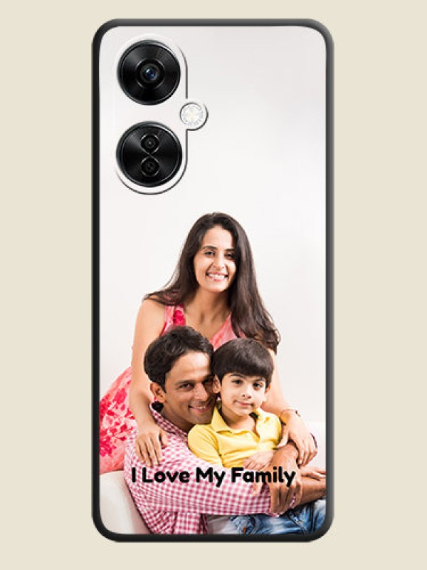 Custom Full Single Pic Upload With Text On Space Black Personalized Soft Matte Phone Covers -Oneplus Nord Ce 3 Lite 5G