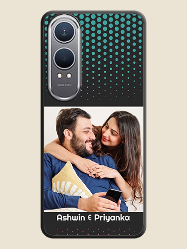Custom Faded Dots with Grunge Photo Frame and Text On Space Black Custom Soft Matte Mobile Back Cover - OnePlus Nord CE 4 Lite 5G