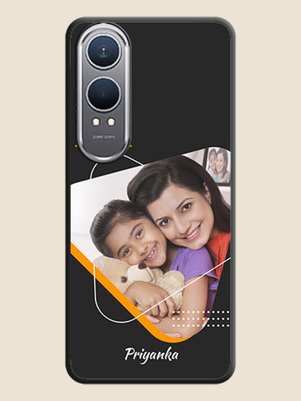 Custom Yellow Triangle on Photo On Space Black Custom Soft Matte Mobile Back Cover - OnePlus Nord CE 4 Lite 5G