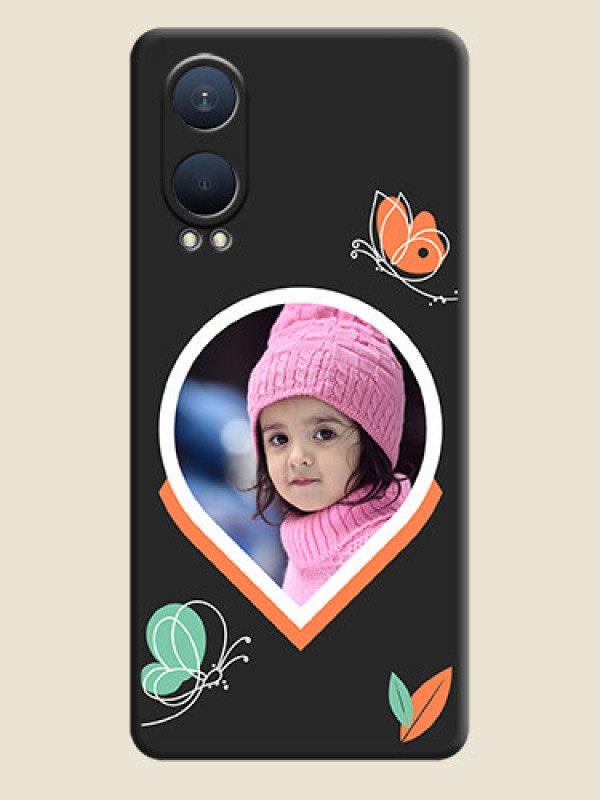 Custom Upload Pic With Simple Butterly Design On Space Black Custom Soft Matte Mobile Back Cover - OnePlus Nord CE 4 Lite 5G