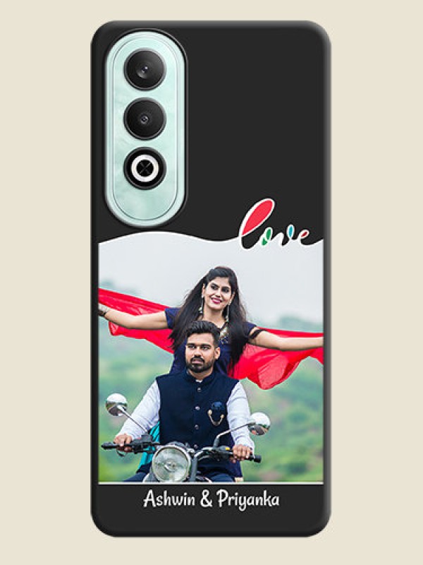 Custom Fall in Love Pattern with Picture - Photo on Space Black Soft Matte Mobile Case - OnePlus Nord CE 4