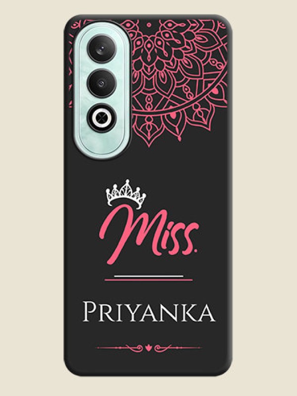 Custom Mrs Name with Floral Design on Space Black Personalized Soft Matte Phone Covers - OnePlus Nord CE 4