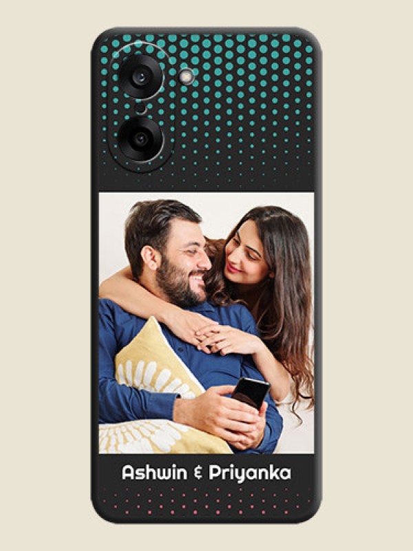 Custom Faded Dots with Grunge Photo Frame and Text On Space Black Custom Soft Matte Mobile Back Cover - OnePlus Nord CE 5 5G