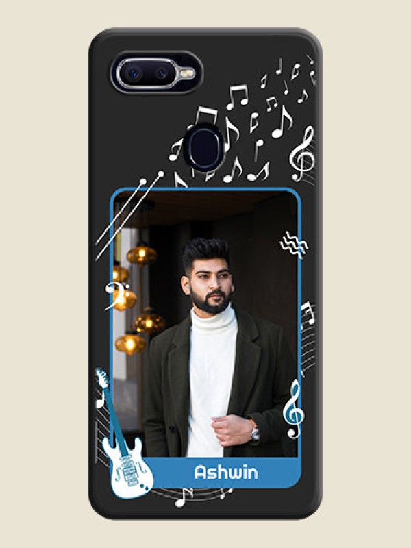 Custom Musical Theme Design with Text on Photo on Space Black Soft Matte Mobile Case - Oppo A12