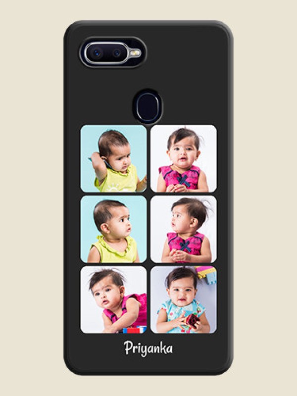 Custom Floral Art with 6 Image Holder on Photo on Space Black Soft Matte Mobile Case - Oppo A12