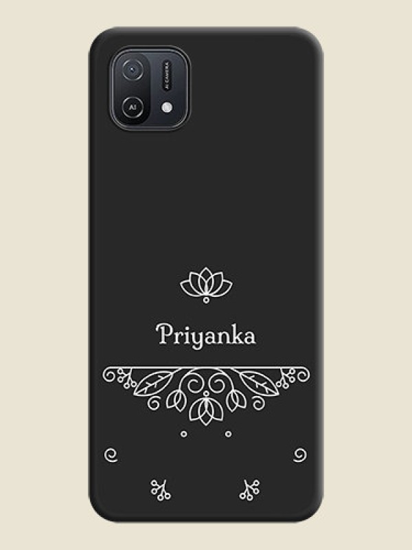 Custom Lotus Garden Custom Text On Space Black Personalized Soft Matte Phone Covers -Oppo A16K