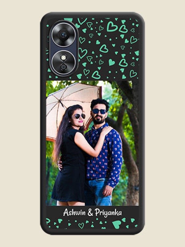 Custom Sea Green Indefinite Love Pattern on Photo on Space Black Soft Matte Mobile Cover - Oppo A17
