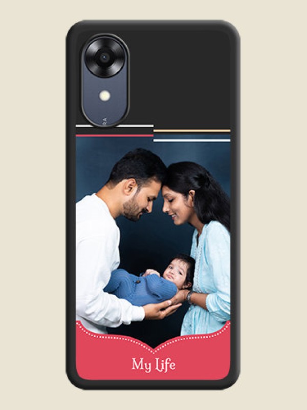 Custom Classic Plain Design with Name on Photo on Space Black Soft Matte Phone Cover - Oppo A17k
