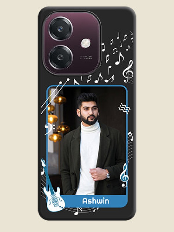 Custom Musical Theme Design with Text on Photo On Space Black Custom Soft Matte Mobile Back Cover - Oppo A3 5G